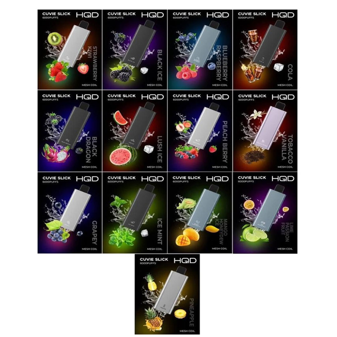 HQD Cuvie Slick 6000 Puffs Disposable Vape with rechargeable battery and mesh coil